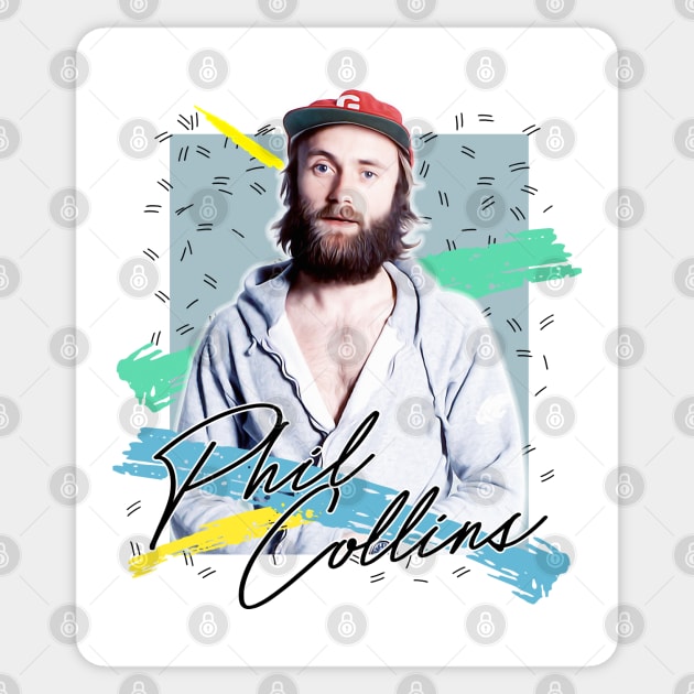 Retro 80s Phil Collins / Aesthetic Fan Art Design Sticker by DankFutura